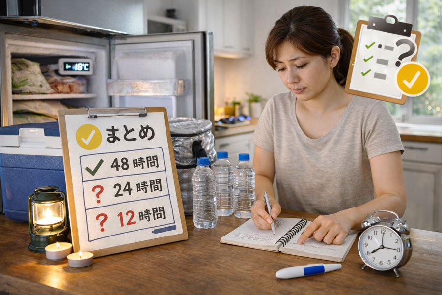 停電で冷凍庫は何時間もつ（まとめ）