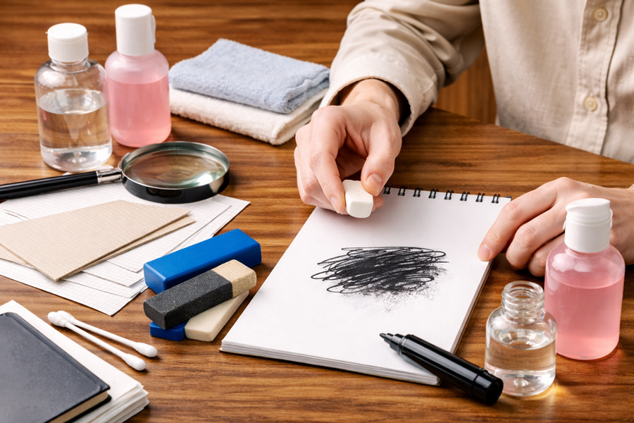 油性ペンの消し方 紙