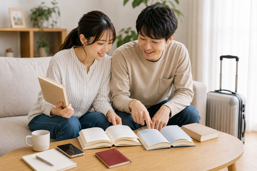 レーズ集、スマホ翻訳、予約画面。このあたりを使い分ければ、英語が得意でなくても旅は十分楽しめますよ。
旅行英会話本、おすすめの選び方
